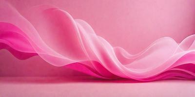 The primary subject of the image is a pink flowing wave, which appears to be a digital art or illustration. The setting is a pink background, and the visual style gives the impression of a painting or a pattern. The dominant colors in the image are pink, and the overall atmosphere is soft and elegant.