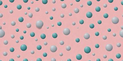 The primary subject of the image is a pattern of blue and white balls on a pink background. The setting is a pink surface, and the visual style appears to be a digital art or illustration. The dominant colors are pink and blue, creating a vibrant and lively atmosphere.