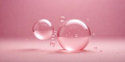 The primary subject of the image is a pink bubble, which is the main object, scene, or focus of the image. The setting is a pink background, which adds to the overall atmosphere. The visual style is a photo, capturing the bubble in its natural environment. The colors and mood of the image are predominantly pink, creating a warm and inviting atmosphere.