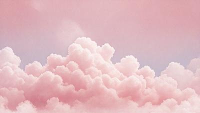 The primary subject of the image is a cloudy sky with pink clouds. The setting is a pink background, which adds a warm and inviting atmosphere to the scene. The visual style is a painting, which gives the image a more artistic and creative appearance. The colors and mood of the image are predominantly pink, creating a sense of calmness and serenity.