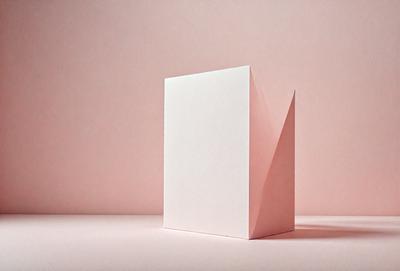 The primary subject of the image is a white cardboard box. The box is sitting on a pink surface, which adds a contrasting color to the scene. The visual style of the image is a photo, capturing the details of the cardboard box. The colors and mood of the image are predominantly pink, creating a warm and inviting atmosphere.