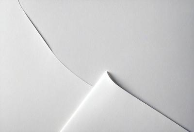 The primary subject of the image is a white piece of paper with a cut-out design. The paper is placed on a white background, giving it a clean and minimalist appearance. The visual style of the image is a combination of photo and digital art, as it appears to be a photograph of a cut-out paper design. The colors and mood of the image are predominantly white, giving it a calm and serene atmosphere.