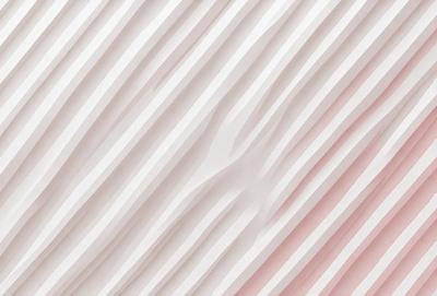 The primary subject of the image is a white wall with a pattern of white and pink stripes. The setting is a room with a white wall, and the visual style is a photo. The dominant colors are white and pink, creating a clean and warm atmosphere.