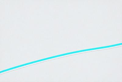 The primary subject of the image is a blue line that appears to be a part of a larger design. The setting is a white background, which provides a clean and minimalist appearance. The visual style is a combination of digital art and illustration, as the blue line is created using a digital medium. The colors and mood of the image are predominantly blue, which gives it a calm and soothing atmosphere.