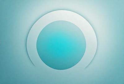 The primary subject of the image is a blue circle, which is the main object, scene, or focus of the image. The setting or background is a white surface, and the visual style appears to be a digital art or illustration. The dominant colors in the image are blue and white, creating a calm and serene atmosphere.
