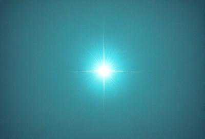 The primary subject of the image is a bright, shining star in the middle of a dark blue sky. The setting is a vast, open space with no visible landmarks or objects. The visual style is a realistic representation of the star and its surroundings. The colors and mood of the image are predominantly dark and moody, with the star being the only source of light in the scene.
