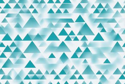 The primary subject of the image is a pattern of triangles, which are arranged in a visually appealing manner. The setting is a white background, which provides a clean and minimalist appearance. The visual style is a combination of digital art and illustration, creating a unique and eye-catching design. The dominant colors are blue and white, which contribute to a calm and soothing atmosphere.
