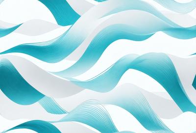 The primary subject of the image is a pattern of blue and white waves. The setting is a white background, which provides a clean and minimalist appearance. The visual style is a combination of digital art and illustration, creating a unique and artistic representation of the waves. The dominant colors are blue and white, which evoke a sense of calmness and tranquility.