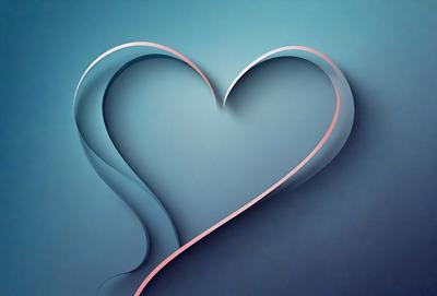The primary subject of the image is a heart-shaped design, which is a digital art or illustration. The heart is displayed on a blue background, giving it a cool and modern appearance. The visual style of the image suggests that it is a well-crafted and artistic representation of the heart.