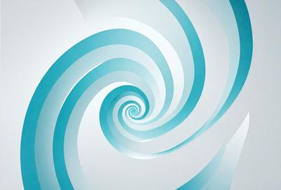 The primary subject of the image is a spiral pattern, which is the main object, scene, or focus of the image. The spiral pattern is set against a white background, giving it a clean and minimalist appearance. The visual style of the image is digital art, as it is a computer-generated design. The dominant colors in the image are blue and white, creating a calm and soothing atmosphere.