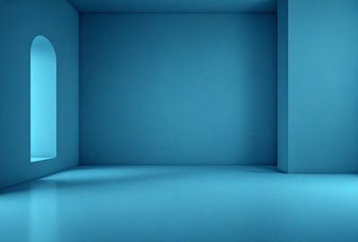 The primary subject of the image is a blue wall. The setting is a room with a blue wall, and the visual style is a photo. The dominant colors are blue, and the overall atmosphere is calm and serene.