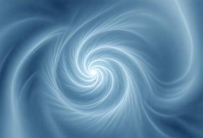 The primary subject of the image is a spiral pattern, which is the main object, scene, or focus of the image. The spiral pattern is set against a blue background, creating a visually appealing contrast. The image is a digital art piece, showcasing the artist's skill in creating intricate designs. The overall atmosphere of the image is calm and serene, with the blue color evoking a sense of tranquility.
