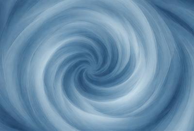 The primary subject of the image is a spiral pattern, which is the main object, scene, or focus of the image. The spiral pattern is set against a blue background, creating a visually striking contrast. The spiral pattern is depicted in a digital art style, giving it a modern and dynamic appearance. The overall atmosphere of the image is one of movement and energy, as the spiral pattern seems to be in constant motion.