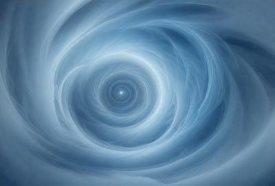 The primary subject of the image is a blue spiral, which appears to be a swirling pattern or a vortex. The setting is a blue background, which complements the spiral's color. The visual style is a digital art or illustration, as the spiral is depicted in a detailed and intricate manner. The colors and mood of the image are predominantly blue, creating a calm and serene atmosphere.