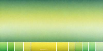 The primary subject of the image is a green background with a yellow tint. The setting is a large, open space with a colorful, textured wall. The visual style is a combination of digital art and illustration, creating a vibrant and lively atmosphere. The dominant colors are green and yellow, with a hint of blue, contributing to a sense of freshness and energy.