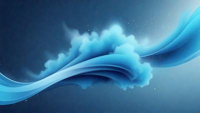 The primary subject of the image is a blue cloud, which is the main object, scene, or focus of the image. The setting or background is a dark blue sky, and the visual style is digital art. The dominant colors and overall atmosphere are dark and moody, with the blue cloud being the most prominent feature in the scene.