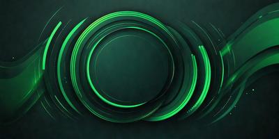 The primary subject of the image is a green circle, which is the main object, scene, or focus of the image. The setting/background is a dark green surface, and the visual style appears to be a digital art or illustration. The colors and mood of the image are predominantly green, creating a calm and serene atmosphere.