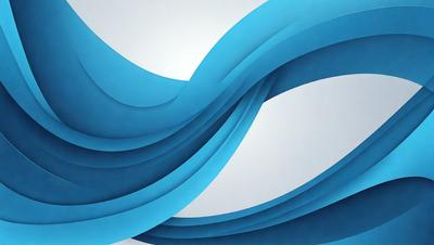 The primary subject of the image is a blue wave, which is the main focus of the scene. The wave is depicted in a digital art style, giving it a modern and visually appealing appearance. The setting is a white background, which provides a clean and minimalist look to the image. The colors and mood of the image are predominantly blue, creating a sense of calmness and tranquility.
