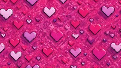 The primary subject of the image is a pattern of hearts, which are arranged in a visually appealing manner. The hearts are pink and are placed on a pink background, creating a cohesive and vibrant design. The visual style of the image is digital art, as it appears to be a computer-generated or digitally created pattern. The colors and mood of the image are predominantly pink, which gives it a warm, inviting, and romantic atmosphere.