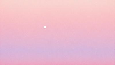 The primary subject of the image is a white moon in a pink sky. The setting is a vast, open space with no visible landmarks or objects. The visual style is a combination of a photo and a digital art, creating a unique and artistic representation of the moon in the sky. The colors and mood of the image are predominantly pink, giving it a warm and serene atmosphere.