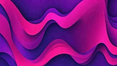 The primary subject of the image is a purple and pink wave pattern. The setting is a purple background, and the visual style appears to be a digital art or illustration. The dominant colors in the image are purple and pink, creating a vibrant and lively atmosphere.