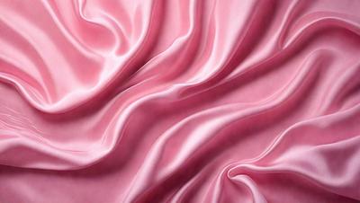 The primary subject of the image is a close-up of a pink fabric, possibly a piece of silk. The setting is a pink background, which complements the fabric's color. The visual style appears to be a digital art or illustration, as the fabric is depicted in a detailed and artistic manner. The colors and mood of the image are predominantly pink, creating a warm and inviting atmosphere.