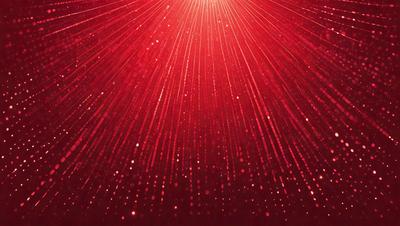 The primary subject of the image is a bright red background with a starburst pattern. The setting is a dark background, which contrasts with the bright red starburst pattern. The visual style is a digital art or illustration, creating a vibrant and eye-catching scene. The colors and mood are predominantly red, with a bold and energetic atmosphere.