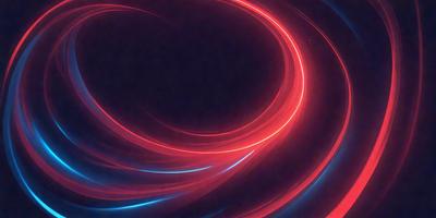 The primary subject of the image is a red and blue swirling pattern, which appears to be a digital art or illustration. The setting is a dark background, which contrasts with the vibrant colors of the swirling pattern. The visual style suggests that the image is a creative and artistic representation of a swirling motion. The dominant colors are red and blue, creating a dynamic and energetic atmosphere.