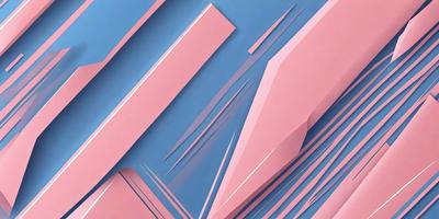 The primary subject of the image is a blue and pink geometric pattern. The setting is a blue background, and the visual style appears to be a digital art or illustration. The dominant colors are blue and pink, creating a vibrant and lively atmosphere.