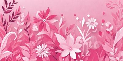 The primary subject of the image is a bouquet of pink flowers. The setting is a pink background, which adds a warm and vibrant atmosphere to the scene. The visual style is a combination of digital art and illustration, creating a detailed and visually appealing representation of the flowers. The colors and mood of the image are predominantly pink, which evokes feelings of love, warmth, and happiness.