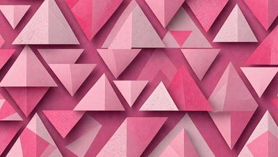 The primary subject of the image is a pink geometric pattern, which is the main focus of the image. The setting is a pink background, and the visual style is a digital art or illustration. The dominant colors in the image are pink, and the overall atmosphere is bright and cheerful.
