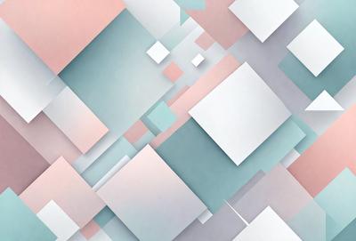 The primary subject of the image is a colorful, abstract pattern made up of various shapes and colors. The setting is a white background, which contrasts with the vibrant colors of the pattern. The visual style is a combination of digital art and illustration, creating a unique and eye-catching design. The dominant colors in the image are blue, pink, and white, giving the pattern a lively and energetic atmosphere.