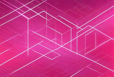 The primary subject of the image is a pink and purple geometric pattern. The setting is a pink background, and the visual style appears to be a digital art or illustration. The dominant colors in the image are pink and purple, creating a warm and vibrant atmosphere.