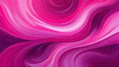The primary subject of the image is a large, swirling, and vibrant pink and purple painting. The painting features a mix of pink and purple hues, creating a visually striking and dynamic scene. The setting or background of the image is a wall, where the painting is displayed. The visual style of the image is a painting, showcasing the artist's skill in creating a captivating and eye-catching piece of art. The colors and mood of the painting evoke a sense