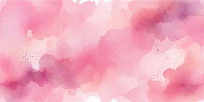 The primary subject of the image is a pink and purple watercolor painting. The setting is a cloudy sky, and the visual style is a watercolor painting. The dominant colors are pink and purple, creating a warm and inviting atmosphere.