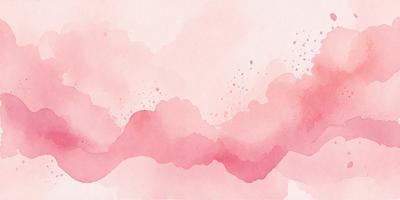 The primary subject of the image is a pink cloud, which is the main focus of the scene. The setting is a pink background, which complements the cloud's color. The visual style is a watercolor painting, giving the image a unique and artistic appearance. The dominant colors are pink and white, creating a warm and soothing atmosphere.