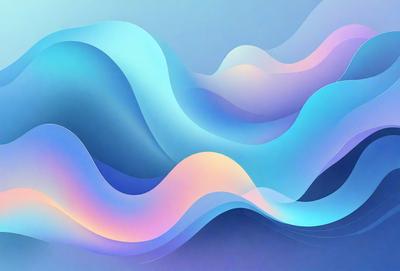 The primary subject of the image is a blue and pink wave pattern. The setting is a blue background, and the visual style appears to be a digital art or illustration. The dominant colors are blue and pink, creating a calming and soothing atmosphere.