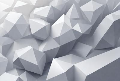 The primary subject of the image is a large number of white geometric shapes, which are arranged in a visually appealing manner. The setting is a white background, which provides a clean and minimalist appearance. The visual style is a combination of digital art and illustration, creating a unique and intriguing pattern. The colors and mood of the image are predominantly white, which gives it a clean, fresh, and modern feel.