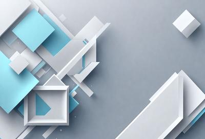 The primary subject of the image is a blue and white geometric pattern. The setting is a gray background, which contrasts with the blue and white pattern. The visual style is digital art, as the pattern appears to be a digital creation. The dominant colors are blue and white, creating a clean and modern atmosphere.