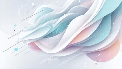 The primary subject of the image is a large, colorful, and abstract painting. The painting features a mix of blue, pink, and white colors, creating a vibrant and lively atmosphere. The setting is a white background, which allows the painting to stand out and be the main focus of the image. The visual style of the painting is a combination of digital art and illustration, giving it a unique and artistic appearance.