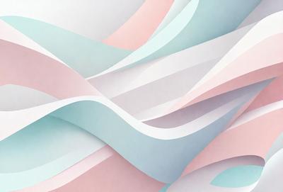 The primary subject of the image is a large, colorful, and abstract design. The setting is a white background, which provides a clean and minimalist appearance. The visual style is a combination of digital art and illustration, creating a unique and eye-catching pattern. The dominant colors in the design are pink, blue, and white, which contribute to a warm and inviting atmosphere.