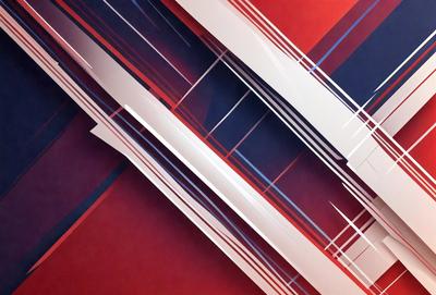 The primary subject of the image is a red and white striped pattern. The setting is a red background, and the visual style appears to be a digital art or illustration. The dominant colors are red and white, creating a bold and striking appearance.