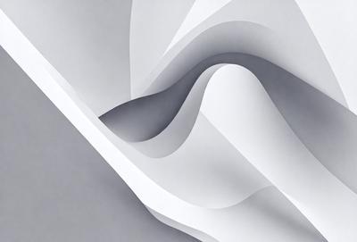 The primary subject of the image is a white, curved surface that resembles a mountain or a wave. The setting is a white background, which creates a clean and minimalist visual style. The image is a digital art or illustration, showcasing the artist's creativity and skill in designing the curved surface. The colors and mood of the image are predominantly white, giving it a calm and serene atmosphere.