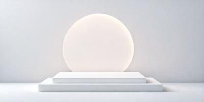 The primary subject of the image is a white circle, which is the main object, scene, or focus of the image. The setting is a white wall, and the visual style is a photo. The dominant colors are white and light grey, creating a clean and minimalist atmosphere.