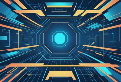 The primary subject of the image is a blue circle with a yellow center, which is the main object, scene, or focus of the image. The setting/background features a futuristic, digital art-like environment, with a blue and yellow color scheme. The visual style is a combination of photo and digital art, creating a unique and intriguing atmosphere. The colors and mood convey a sense of depth and complexity, with the blue circle and yellow center serving as the central point of interest.