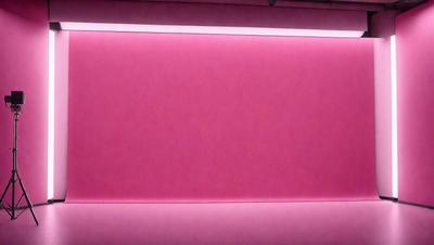 The primary subject of the image is a large pink wall. The setting is a room with a pink wall, and the visual style is a photo. The dominant colors in the image are pink, and the overall atmosphere is bright and vibrant.