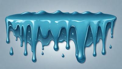 The primary subject of the image is a blue, dripping, and oozing substance, which appears to be a liquid or a gooey substance. The setting is a gray background, which contrasts with the blue substance. The visual style is a digital art or illustration, as the blue substance is depicted in a detailed and artistic manner. The colors and mood of the image are predominantly blue, creating a sense of coolness and uniqueness.