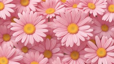 The primary subject of the image is a close-up of a flower, specifically a pink daisy. The setting is a field of pink flowers, creating a beautiful and vibrant scene. The visual style is a close-up of the flower, emphasizing its details and texture. The colors and mood of the image are predominantly pink, creating a warm and inviting atmosphere.