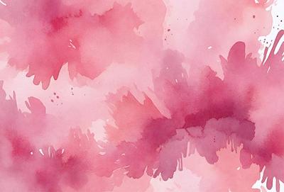 The primary subject of the image is a close-up of a pink flower. The setting is a pink background, which adds to the overall mood of the image. The visual style is a watercolor painting, giving the image a unique and artistic appearance. The dominant colors are pink and purple, creating a warm and inviting atmosphere.