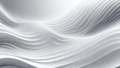 The primary subject of the image is a large, white, curved surface that resembles a wave or a sculpture. The setting is a white background, which provides a clean and minimalist appearance. The visual style is a combination of digital art and illustration, creating a unique and artistic representation of the subject. The colors and mood of the image are predominantly white, giving it a clean, serene, and calming atmosphere.